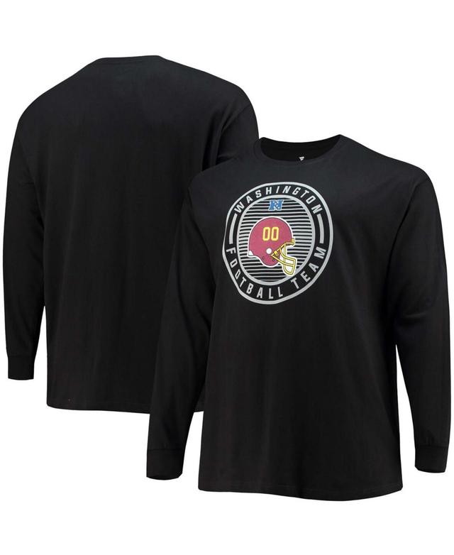 Mens Big and Tall Black Washington Football Team Color Pop Long Sleeve T-shirt Product Image