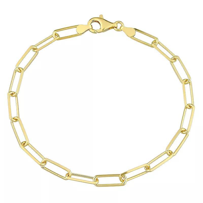 Stella Grace Sterling Silver Fancy Cut Paper Clip Link Chain Bracelet, Mens Yellow Product Image