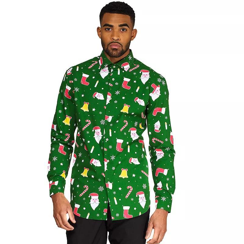 Mens OppoSuits Christmas Icons Button-Down Shirt Product Image