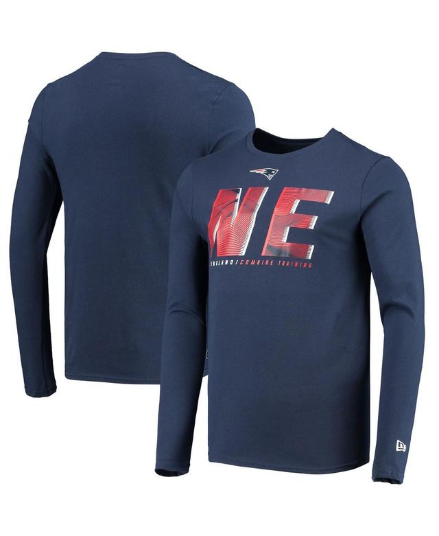 Mens New Era New England Patriots Combine Authentic Static Abbreviation Long Sleeve T-Shirt Blue Product Image