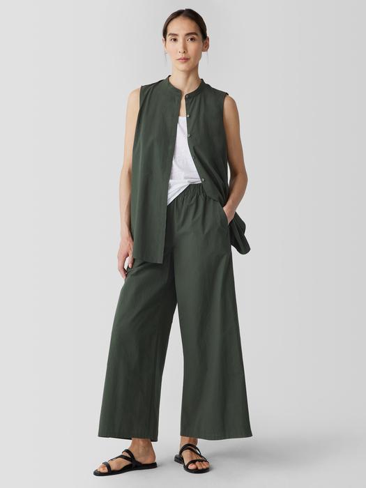 Washed Organic Cotton Poplin Wide-Leg Pant Product Image