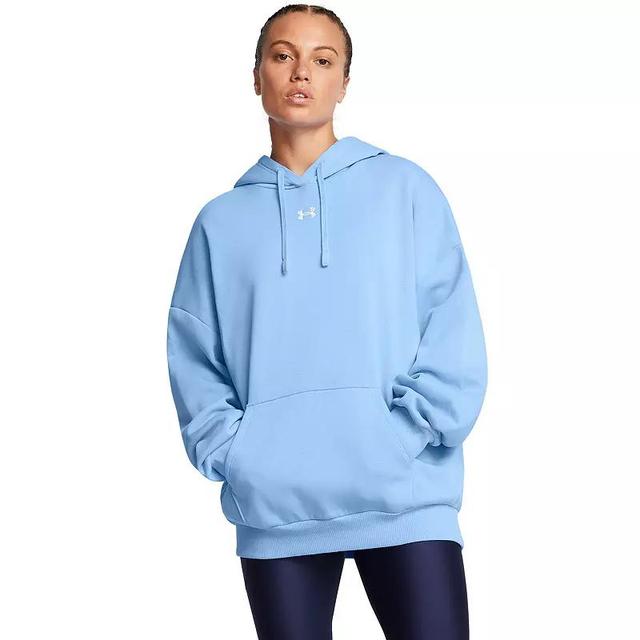 Womens Under Armour Rival Fleece Oversized Hoodie Red Product Image