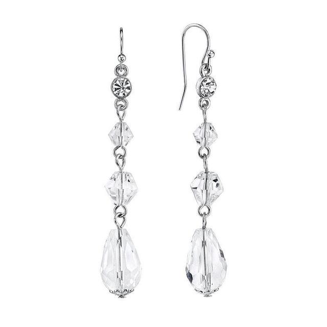 1928 Bead Linear Drop Earrings, Womens, White Product Image