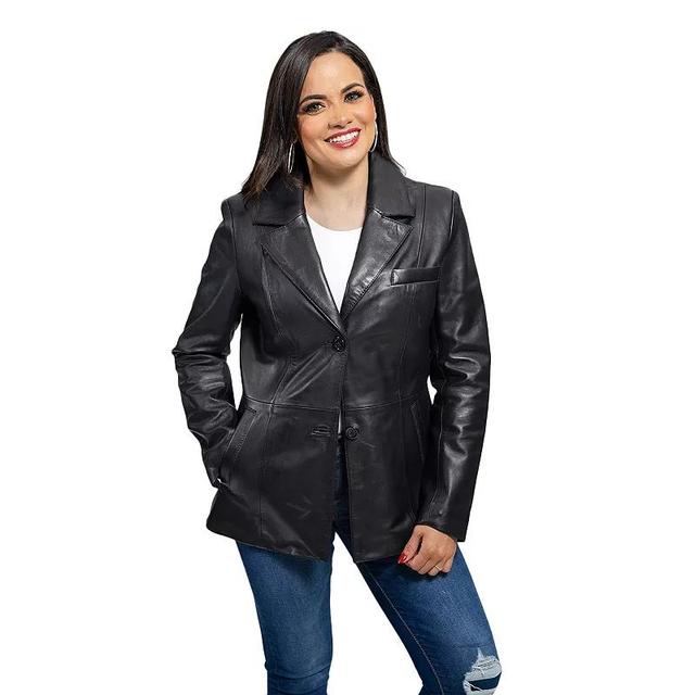 Womens Whet Blu Dahlia Classic Leather Blazer Product Image