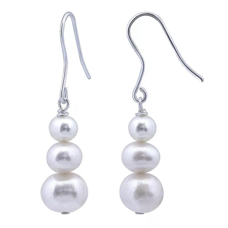 Aleure Precioso Sterling Silver Freshwater Cultured Pearl Drop Earrings, Womens, Gold Tone Product Image