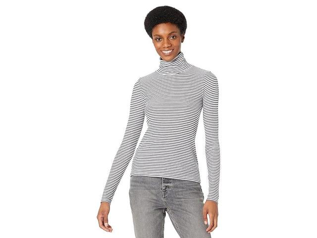 Faherty Legend Rib Roscoe Turtleneck (Abyss Stripe) Women's Clothing Product Image