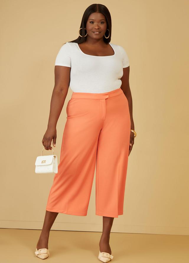 Plus Size Wide Leg Capris Ashley Stewart Product Image