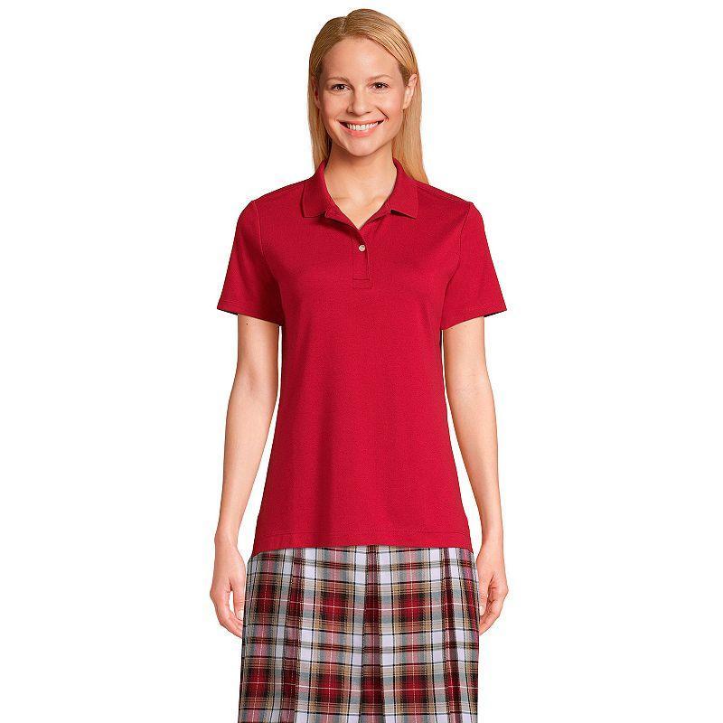 Womens Lands End School Uniform Short Sleeve Interlock Polo Shirt Product Image