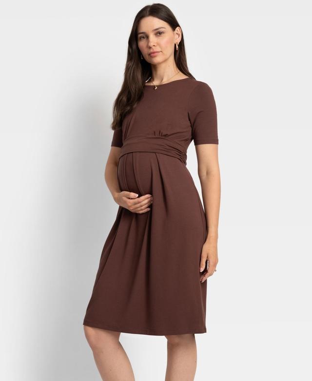 Seraphine Womens Nursing Pleat Detail Dress Product Image