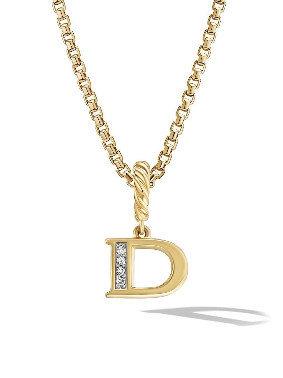 Womens Pav Initial Pendant in 18K Yellow Gold with Diamonds Product Image