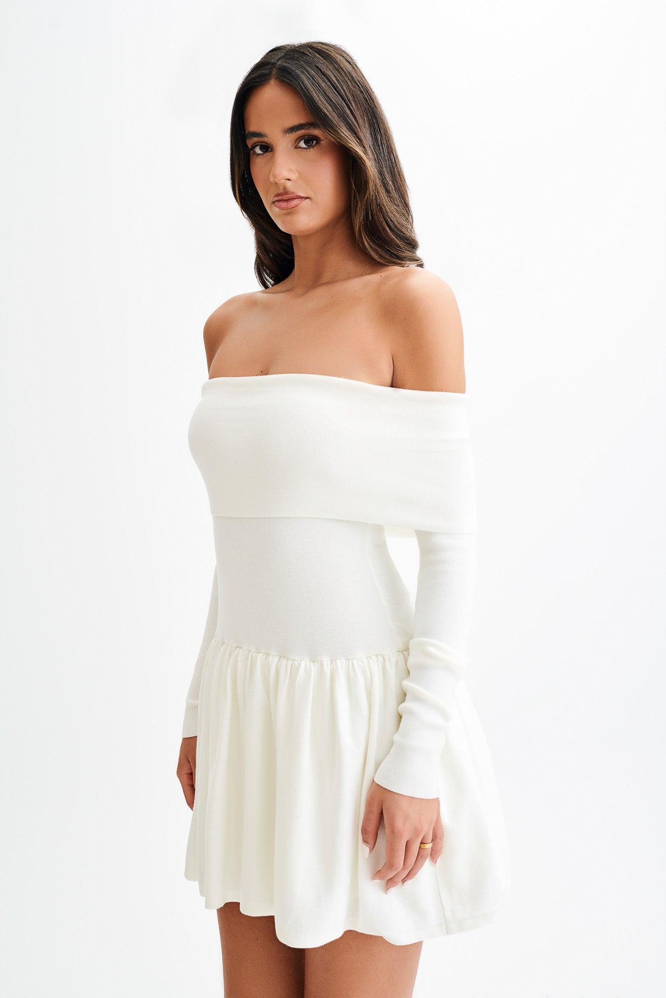 Atlanta Long Sleeve Mini Dress - Ivory Product Image