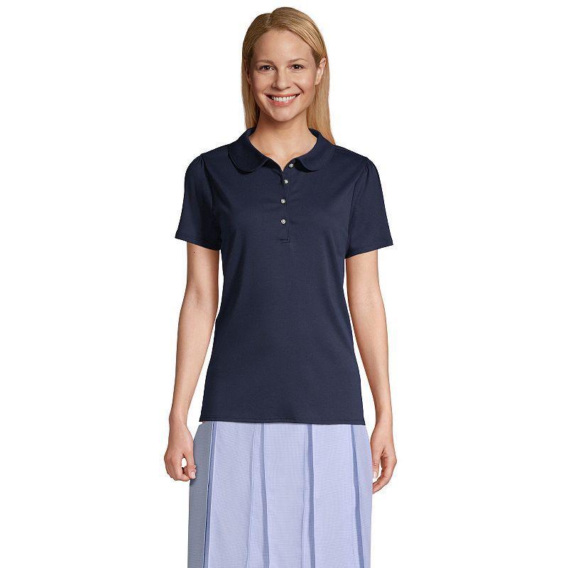 Womens Lands End Short Sleeve Cotton Performance Polo Shirt Product Image