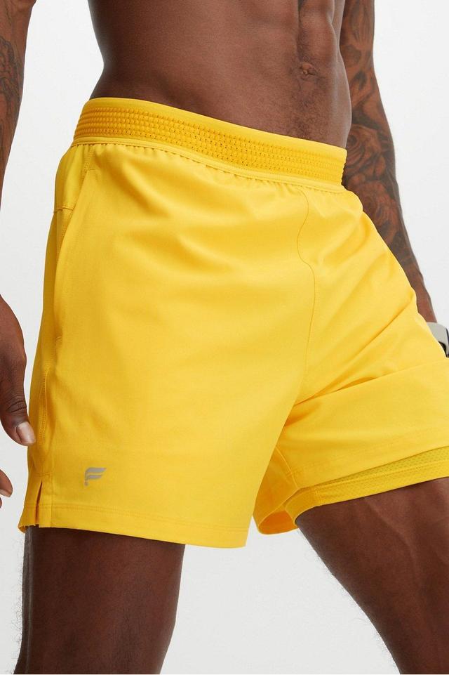 Fabletics Men The Fundamental Short (Lined) male Vintage Yellow Size XXL Product Image