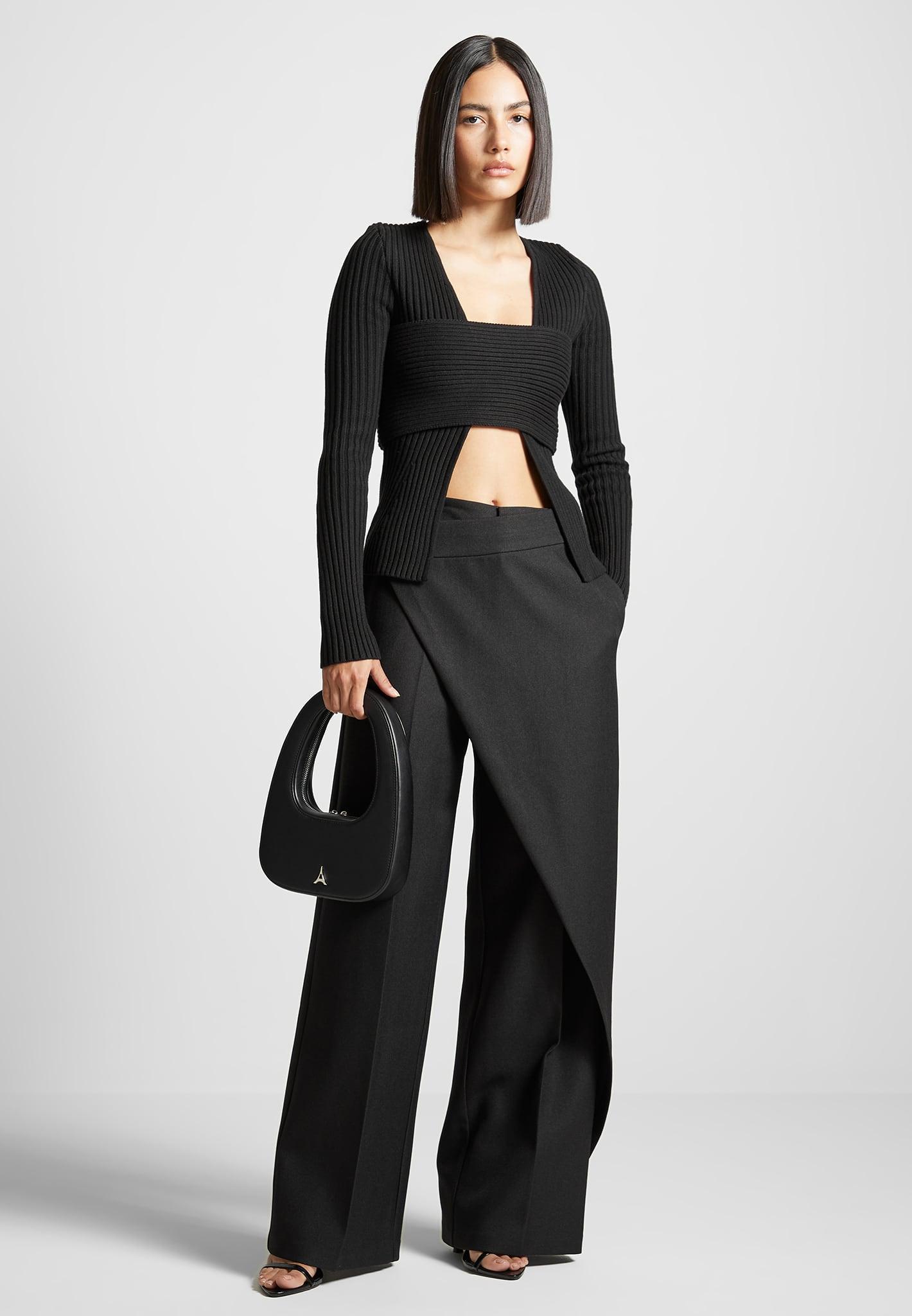 Wrap Tailored Trousers - Black Female Product Image