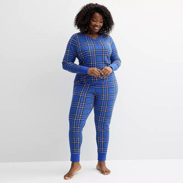 Plus Size Sonoma Goods For Life Thermal Pajama Top & Pajama Bottoms Set, Womens Product Image