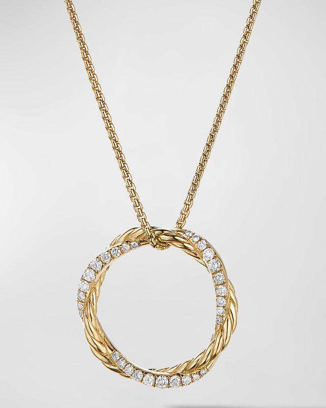 Womens Petite Infinity Pendant Necklace In 18K Yellow Gold With Diamonds Product Image