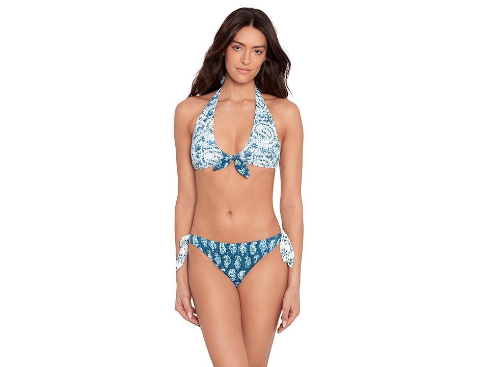 LAUREN Ralph Lauren Indigo Print Mix Tie Scoop Hipster (Multicolor) Women's Swimwear Product Image