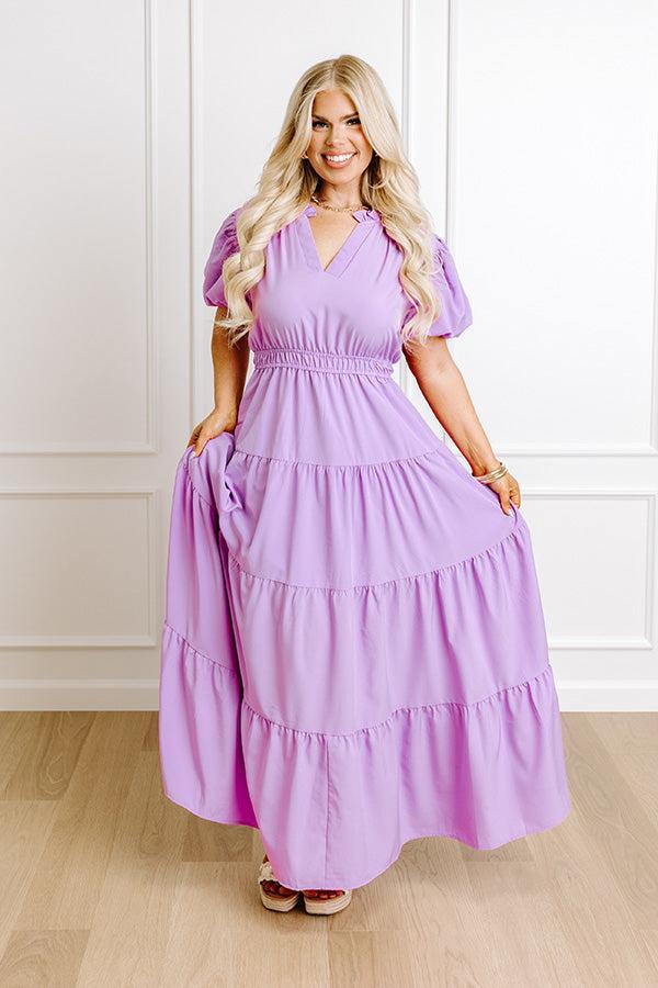 Simply Sweet Maxi Dress in Lavender Curves Product Image