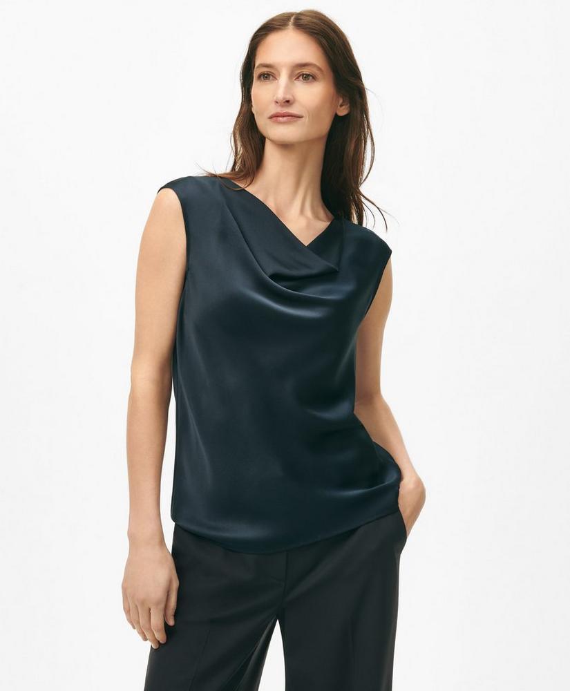 Cowl Neck Blouse in Washable Silk Charmeuse Product Image