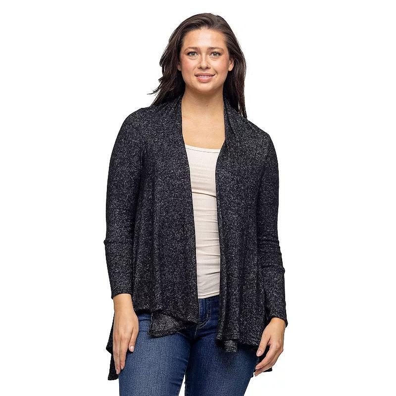 Womens 24Seven Comfort Apparel Open Front High Low Cozy Cardigan Product Image