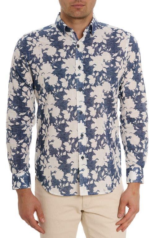 Mens Dominus Cotton Floral-Print Sport Shirt Product Image