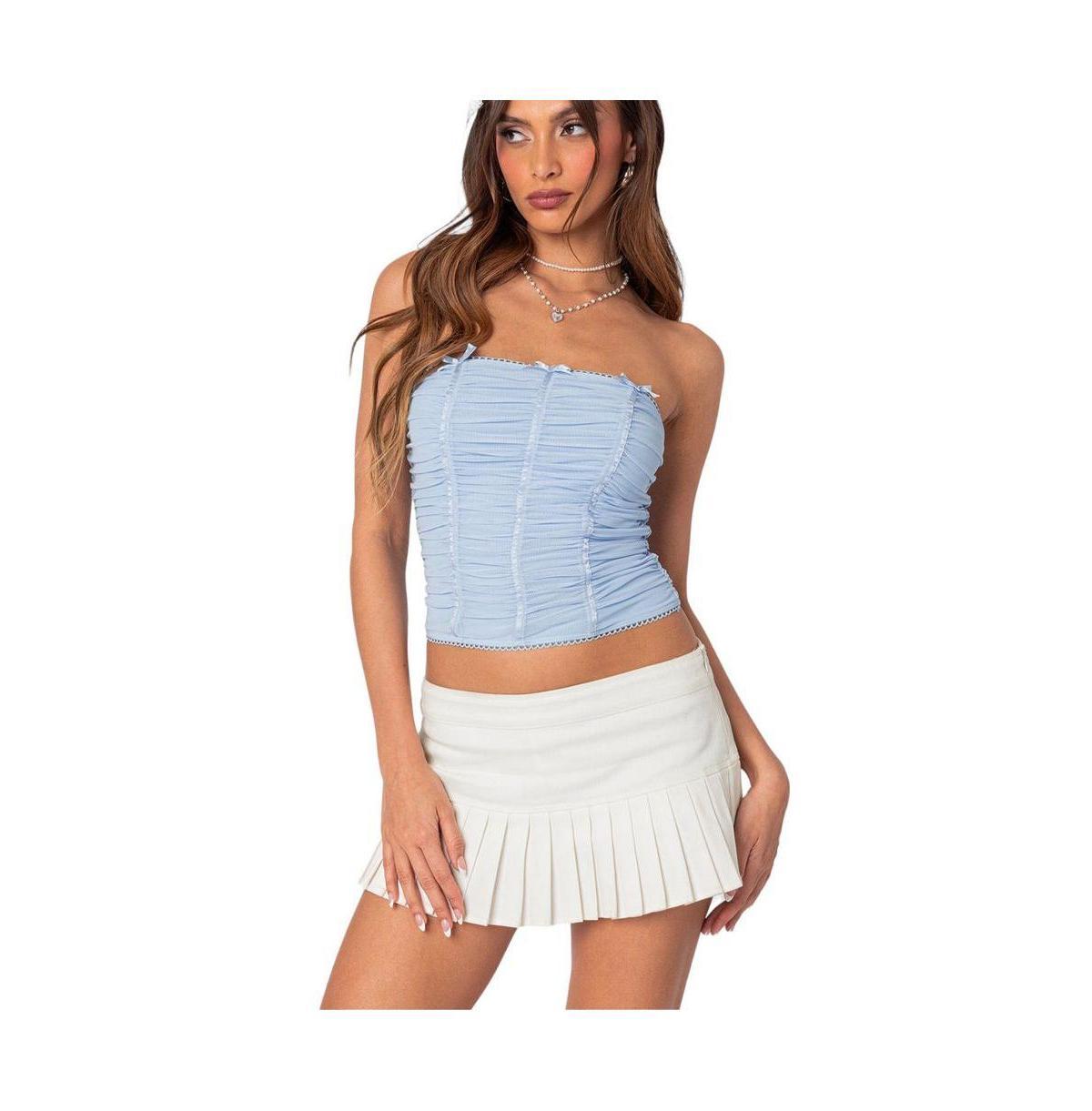 Edikted Womens Veronika Ruched Mesh Top Product Image