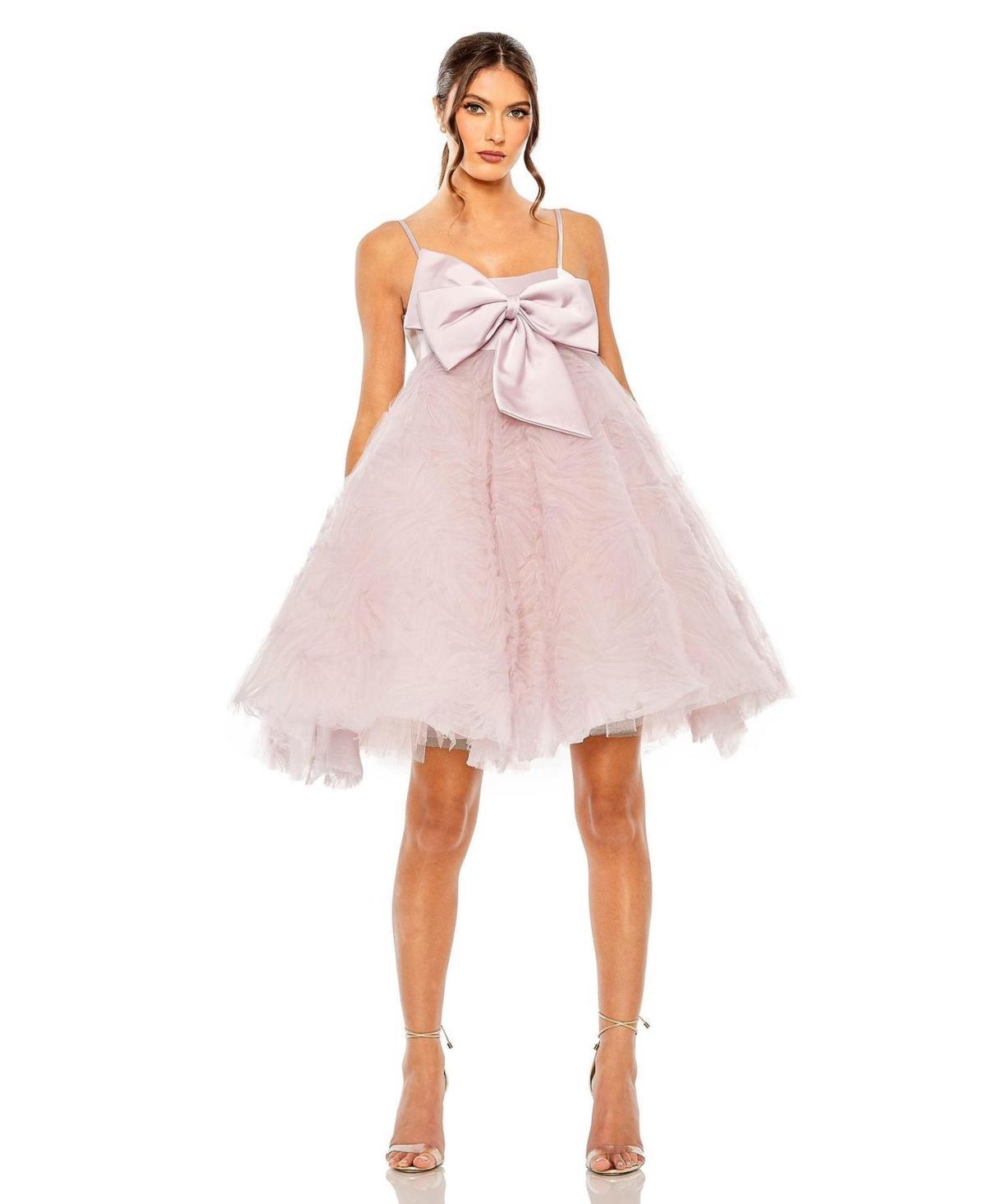 Womens Bow-Front Tulle Trapeze Minidress Product Image