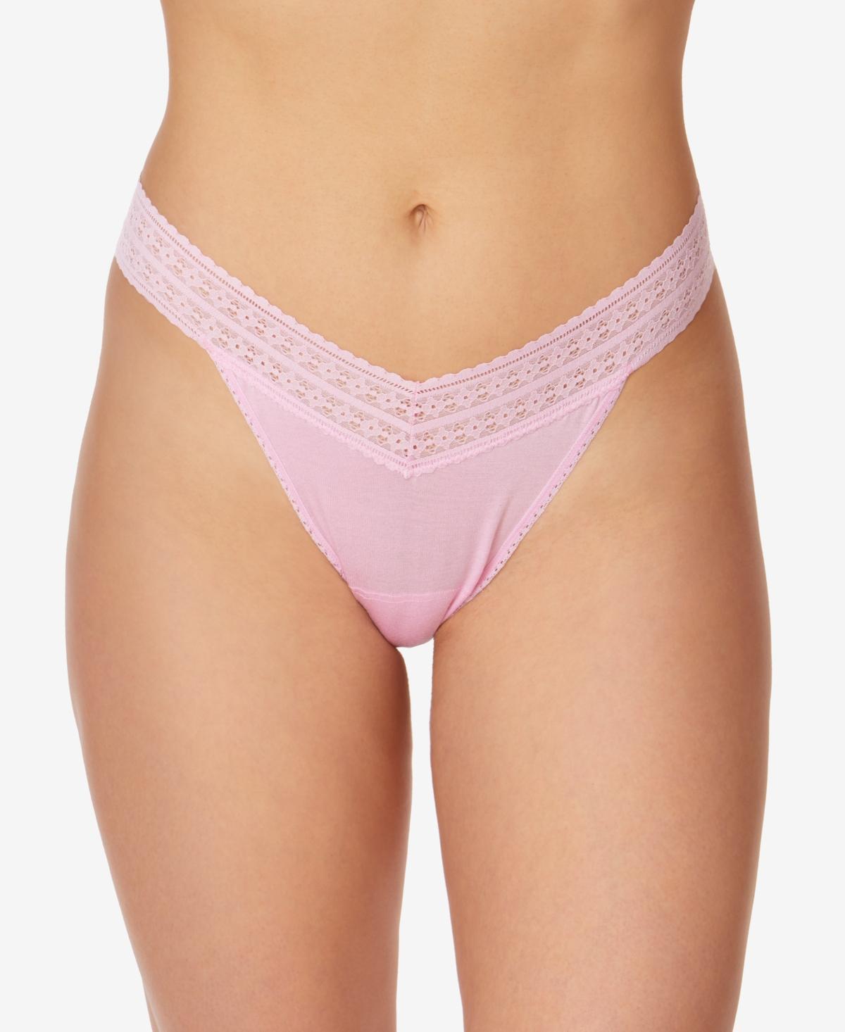 Hanky Panky Dream Lace Trim Modal Original Rise Thong Product Image