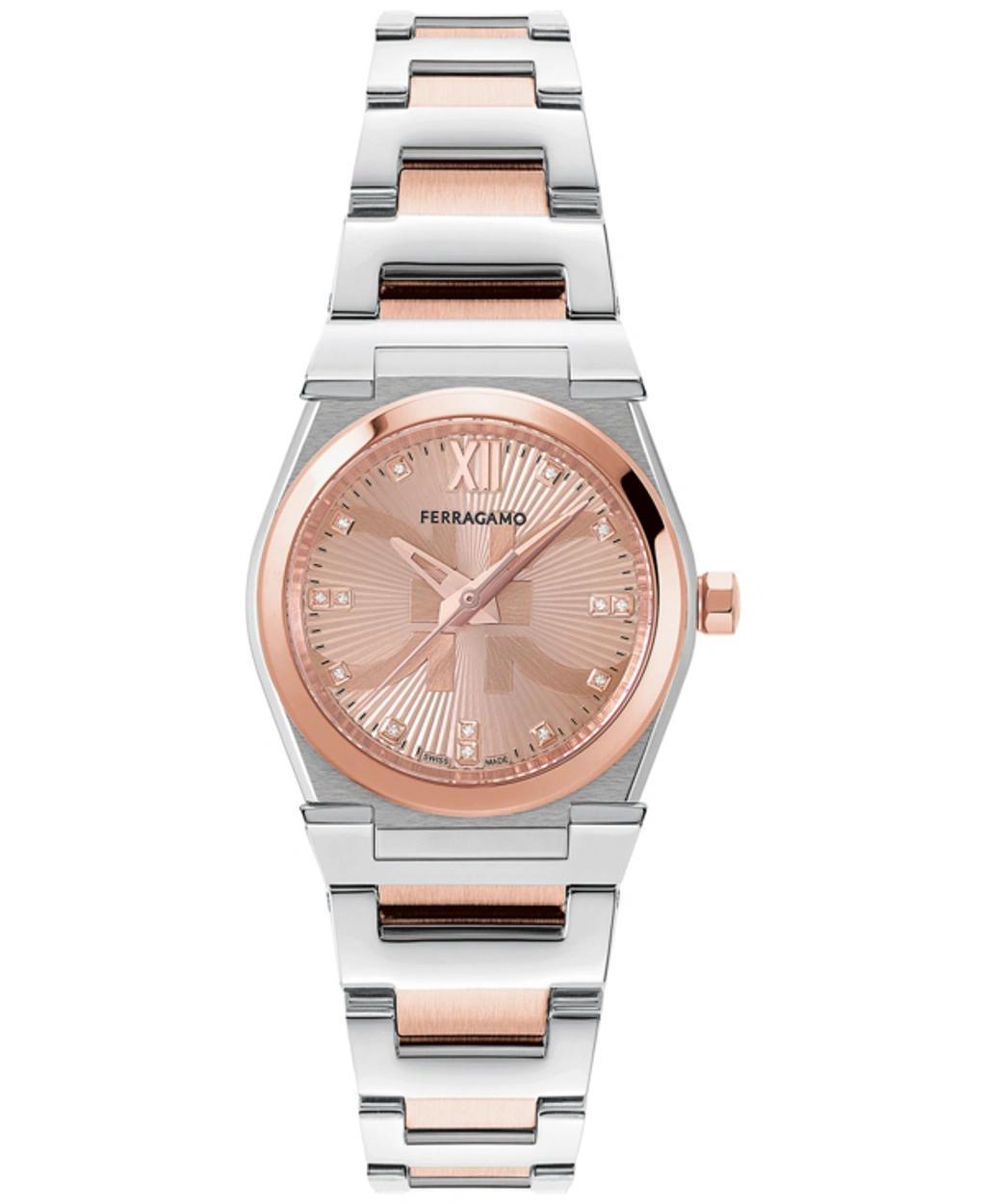 FERRAGAMO 28mm Vega Holiday Capsule Watch With Bracelet Strap, Two Tone Rose Gold Product Image