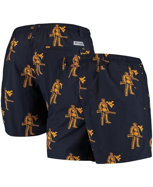 Mens Columbia West Virginia Mountaineers PFG Backcast II Omni-Shade Hybrid Shorts Blue Product Image