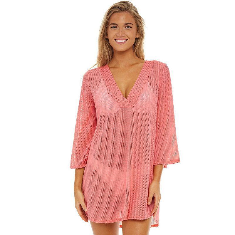 Womens Jordan Taylor Bell-Sleeve Swim Cover-Up Tunic Brt Orange Product Image