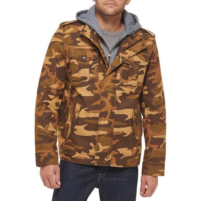 Mens Levis Washed Cotton Sherpa-Lined Hooded Trucker Jacket Product Image