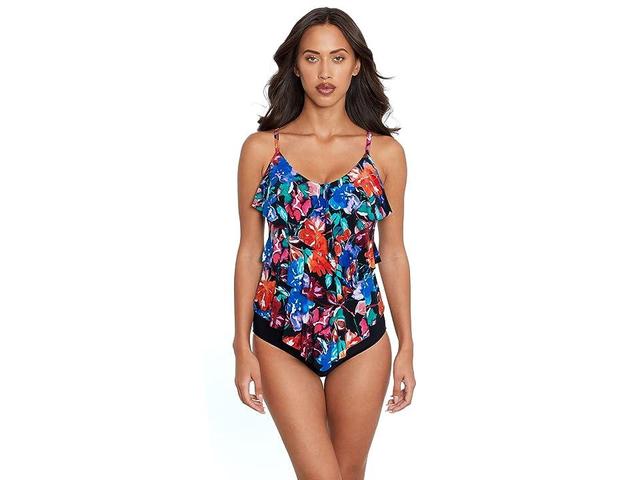 Magicsuit Flower Child Rita Tankini Top (Black/Multi) Women's Swimwear Product Image