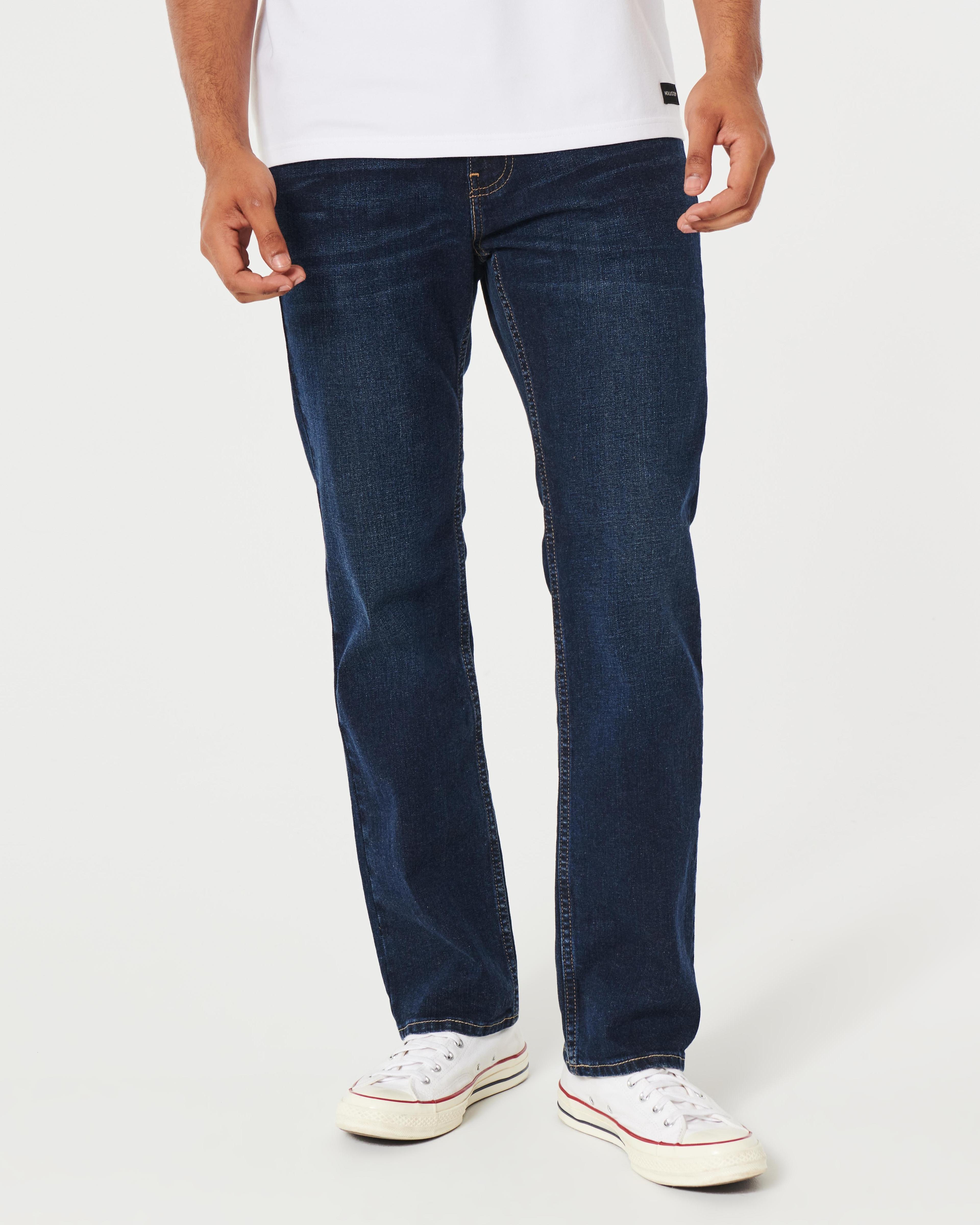 Dark Wash Straight Jeans Product Image