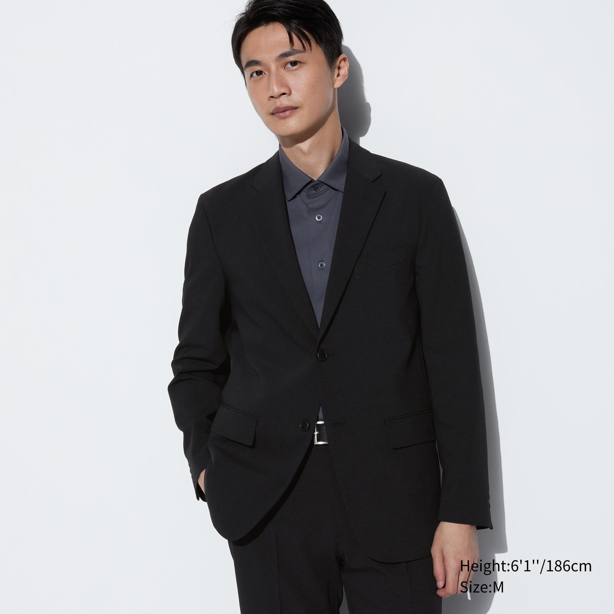 Mens Airsense Blazer (Wool-Like) with Quick-Drying Black 2XS UNIQLO US Product Image