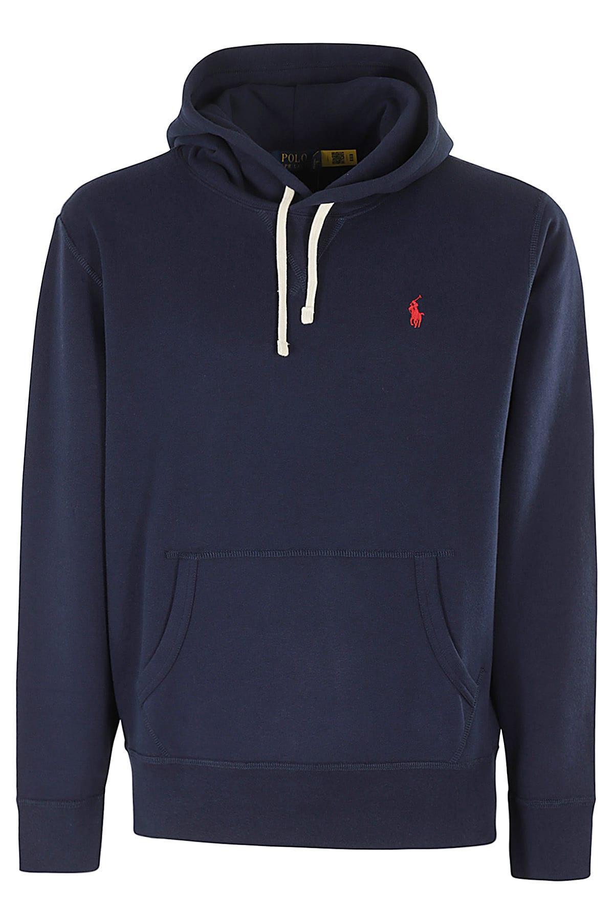 POLO RALPH LAUREN Embroidered Logo Hoodie In Blue Product Image