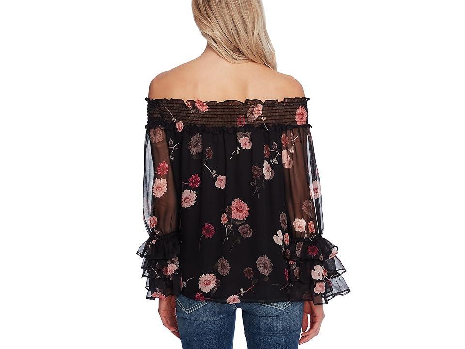 CeCe Off-the-Shoulder Romantic Memories Blouse (Rich ) Women's Clothing Product Image