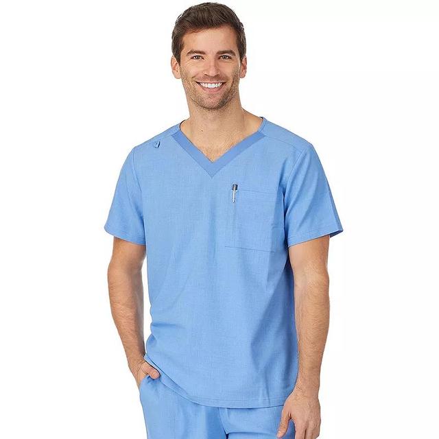 Mens Cuddl Duds Scrubs Classic V-Neck Top With Pockets Ceil Grey Product Image