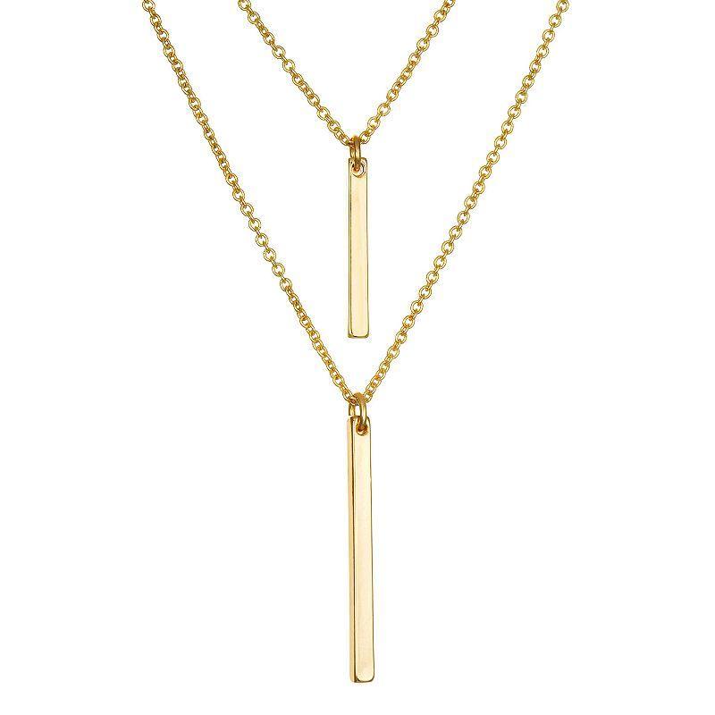 LC Lauren Conrad Multi Row Bar Necklace, Womens, Gold Tone Product Image