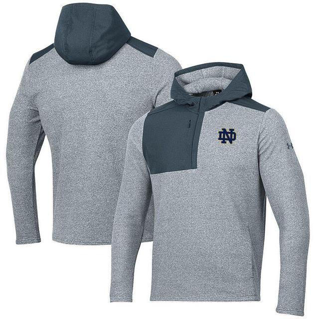 Mens Under Armour Gray Notre Dame Fighting Irish Survivor Fleece Hoodie Quarter-Zip Jacket Product Image