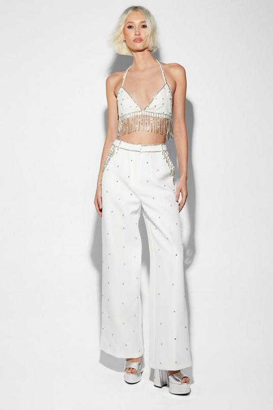 Premium Embellished Diamante Pants Product Image