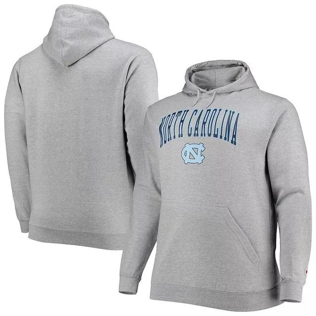 Mens Champion Heather Gray North Carolina Tar Heels Big & Tall Arch Over Logo Powerblend Pullover Hoodie Product Image