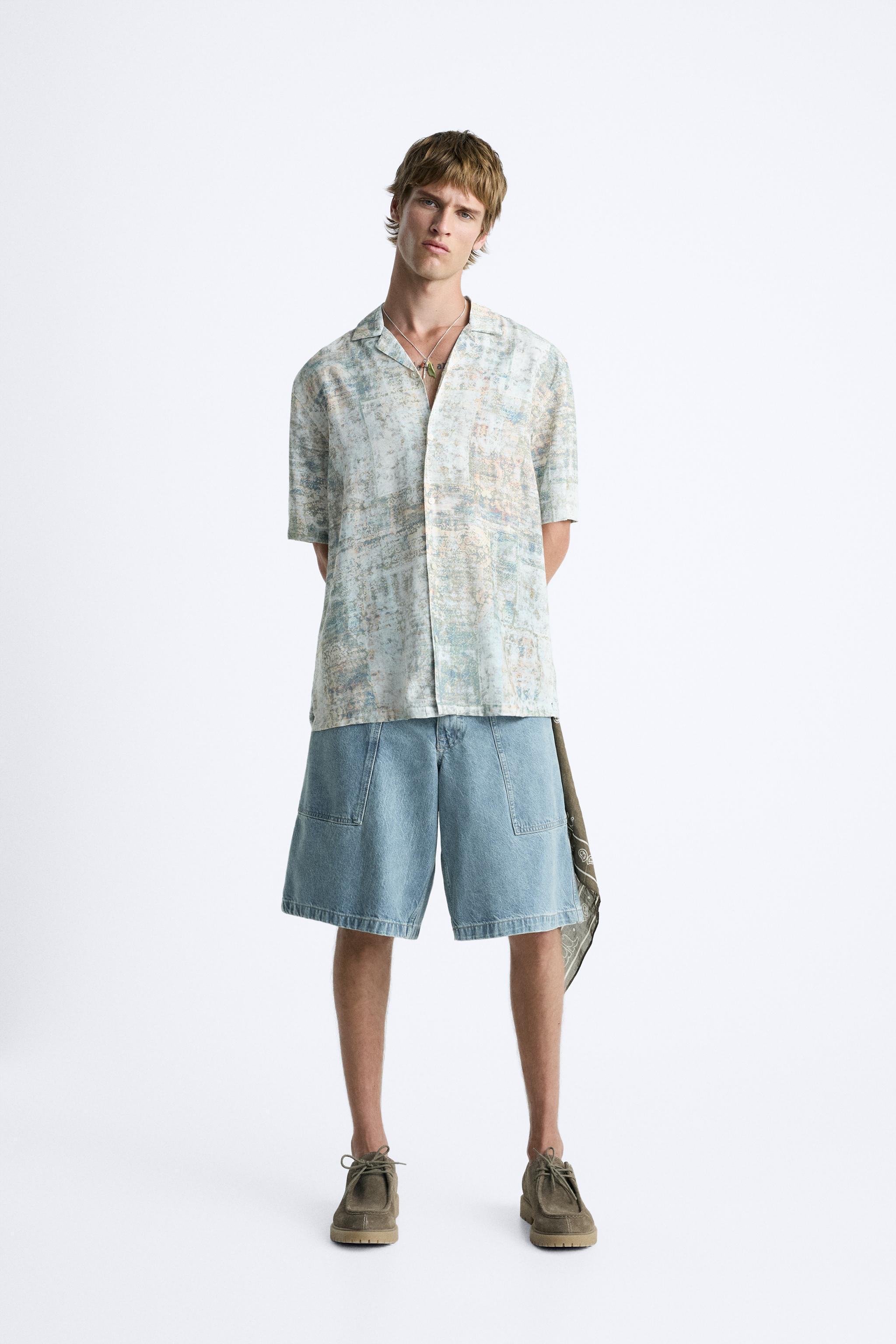 RELAXED FIT DENIM SHORTS Product Image