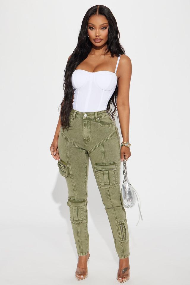 Uncompromised Love Washed Skinny Pant - Olive Product Image