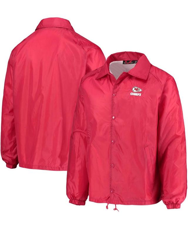 Mens Red Kansas City Chiefs Coaches Classic Raglan Full-Snap Windbreaker Jacket Product Image