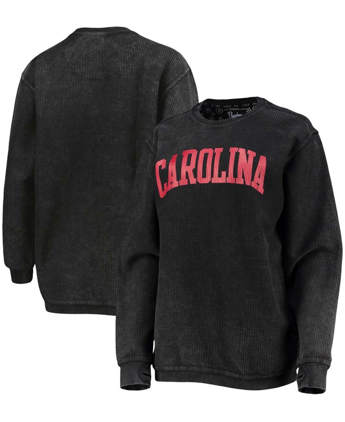 Womens Black South Carolina Gamecocks Comfy Cord Vintage-Like Wash Basic Arch Pullover Sweatshirt Product Image