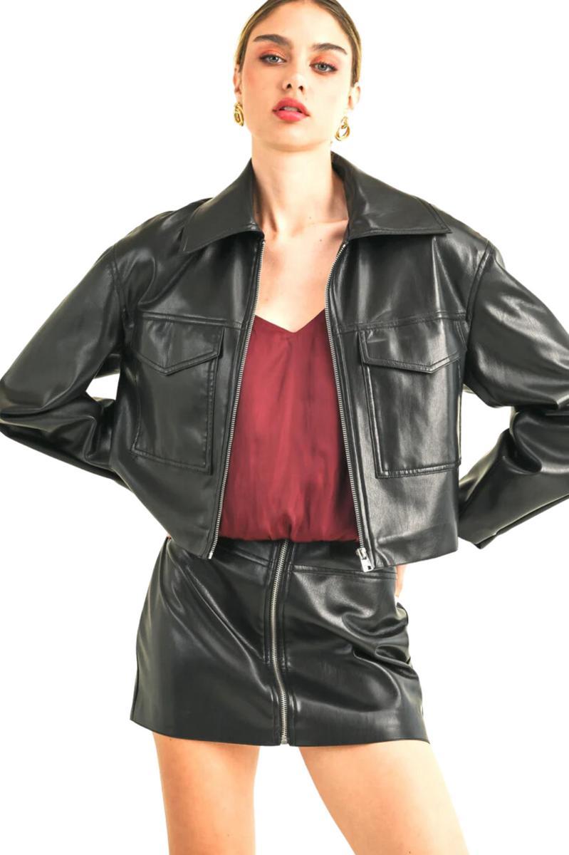 Gracey Leather Skirt Product Image