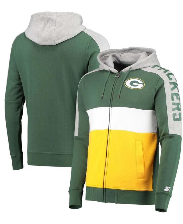 Mens Green Green Bay Packers Playoffs Color Block Full-Zip Hoodie - Green Product Image