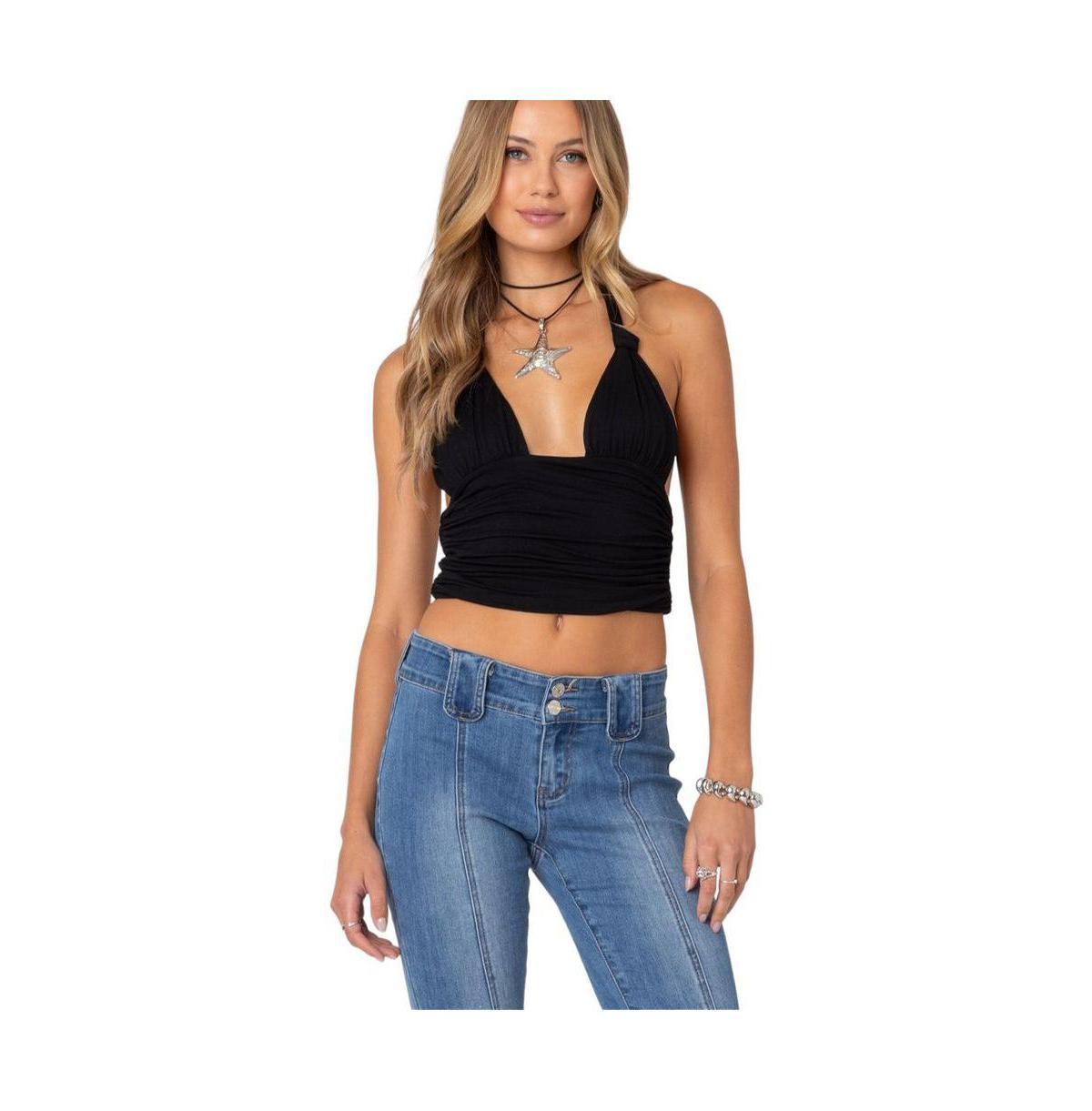 Edikted Womens Lillie Knotted Halter Top product image