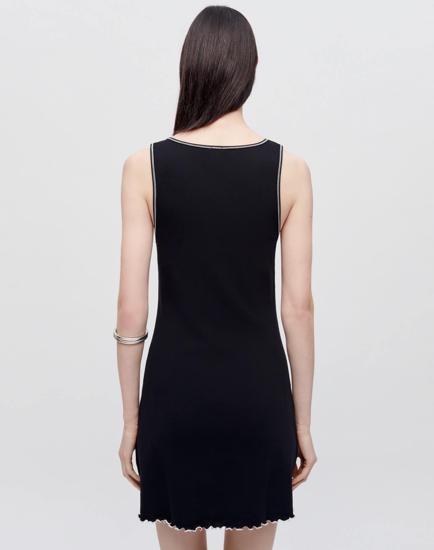 Sporty Contrast Dress - Black With White Female Product Image